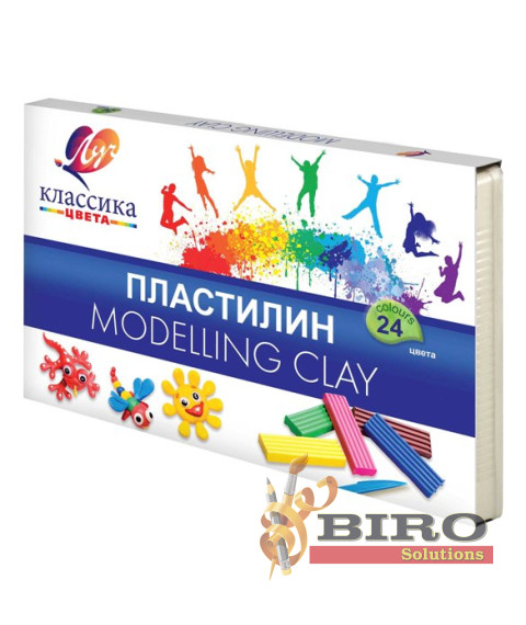 Pastă de modelat Klassika, 24 culori x 20 gr. + cutit